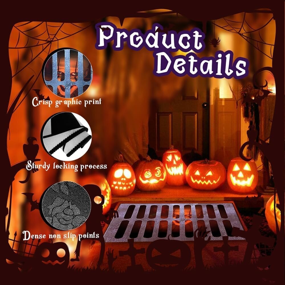 Halloween ovimatto kauhu pelle matto koriste sisä- ja ulkotiloissa tervetuliaisovimatto kauhu liukumaton matto 40*60cm hinta ja tiedot | Juhlakoristeet | hobbyhall.fi