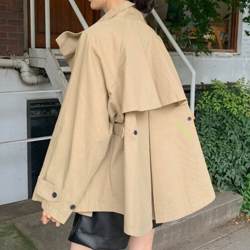 (One Size-Khaki) Korean tyylikäs Elegant Stand Kaulus Trendi Takki Löysä A-linjainen Cape Takit Naisten 2024 Kevään uudet Streetwear Solid Casual Outwears hinta ja tiedot | Naisten takit | hobbyhall.fi