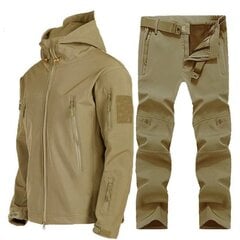 (L-Khaki-puku)Syksyn talvitaktiikkapuku Miesten armeijan SoftShell Tactical vedenpitävä takki hinta ja tiedot | Työvaatteet | hobbyhall.fi