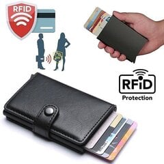 PopUp-älykorttipidike työntää eteenpäin 8 korttia RFID-NFC Secure - Musta hinta ja tiedot | Tietokonelaukut | hobbyhall.fi