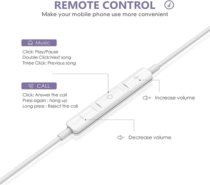 (2-PACK) iPhone EarPods Lightning Bluetooth ja ohjain (yhteensopiva 11/12/13/14 PRO MAXin kanssa)