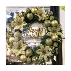 Koristeellinen jouluseppele etuovessa riippuva jouluseppele Golden Wreath Hotel Mall -sisustus hinta ja tiedot | Joulukuuset ja kranssit | hobbyhall.fi