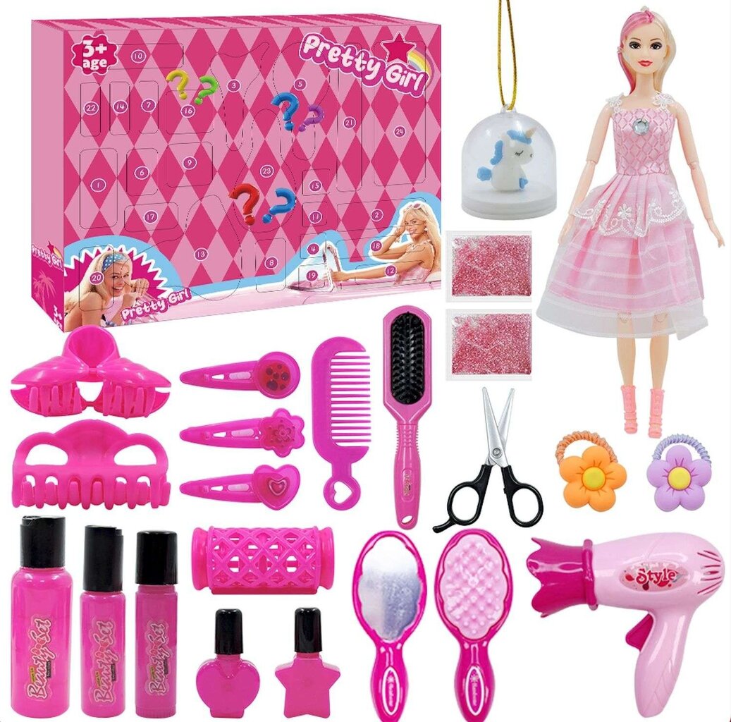 Adventtikalenteri Barbie - Joulukalenteri 2024 hinta ja tiedot | Joulukoristeet | hobbyhall.fi