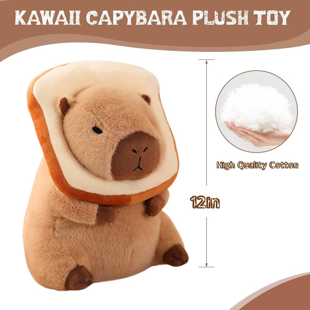 Suloinen Capybara Pehmo Kawaii Pehmeä Capybara Pehmo Nukke Tyyny Leivät Kapybara Täytetyt Aniamls Lelut Tytöille Lapsille Aikuiset 12 tuumaa hinta ja tiedot | Pehmolelut | hobbyhall.fi