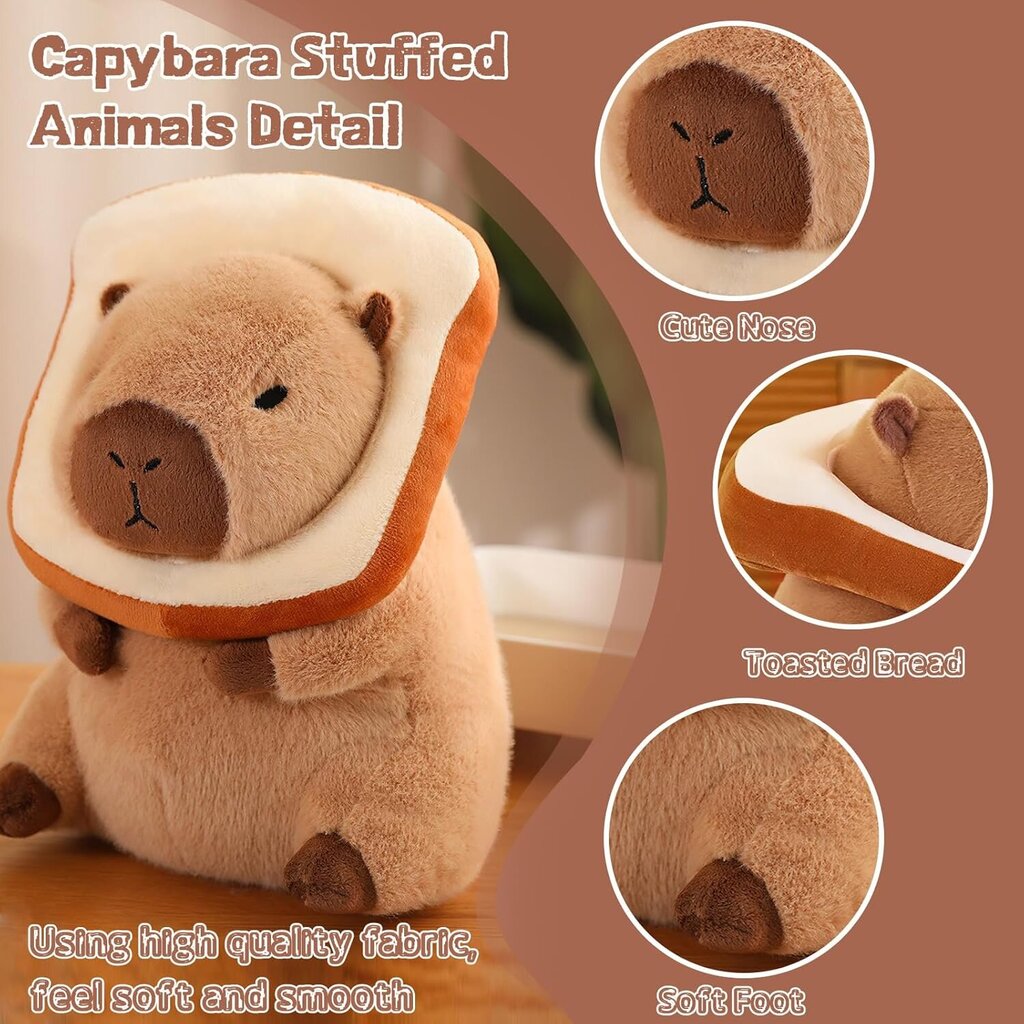 Suloinen Capybara Pehmo Kawaii Pehmeä Capybara Pehmo Nukke Tyyny Leivät Kapybara Täytetyt Aniamls Lelut Tytöille Lapsille Aikuiset 12 tuumaa hinta ja tiedot | Pehmolelut | hobbyhall.fi