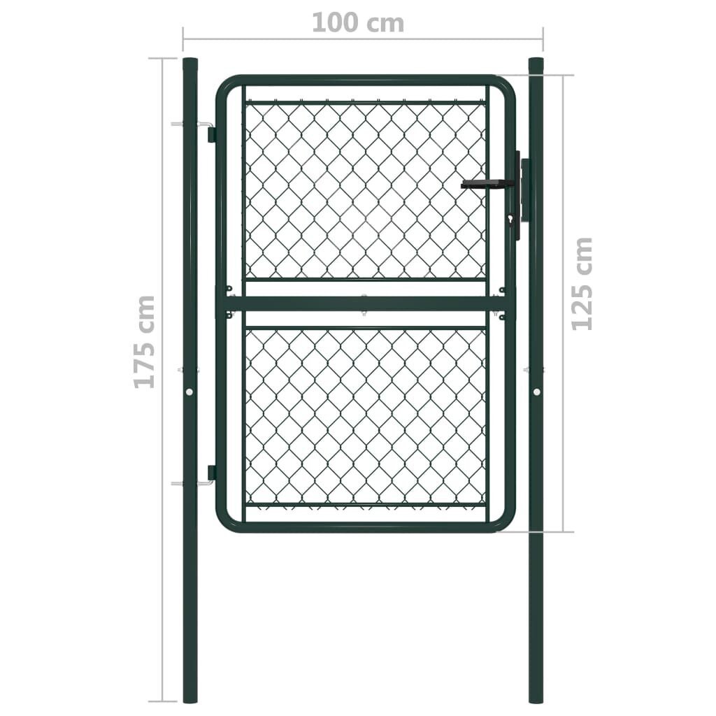 vidaXL Puutarhaportti teräs 100x125 cm vihreä hinta ja tiedot | Aidat ja tarvikkeet | hobbyhall.fi