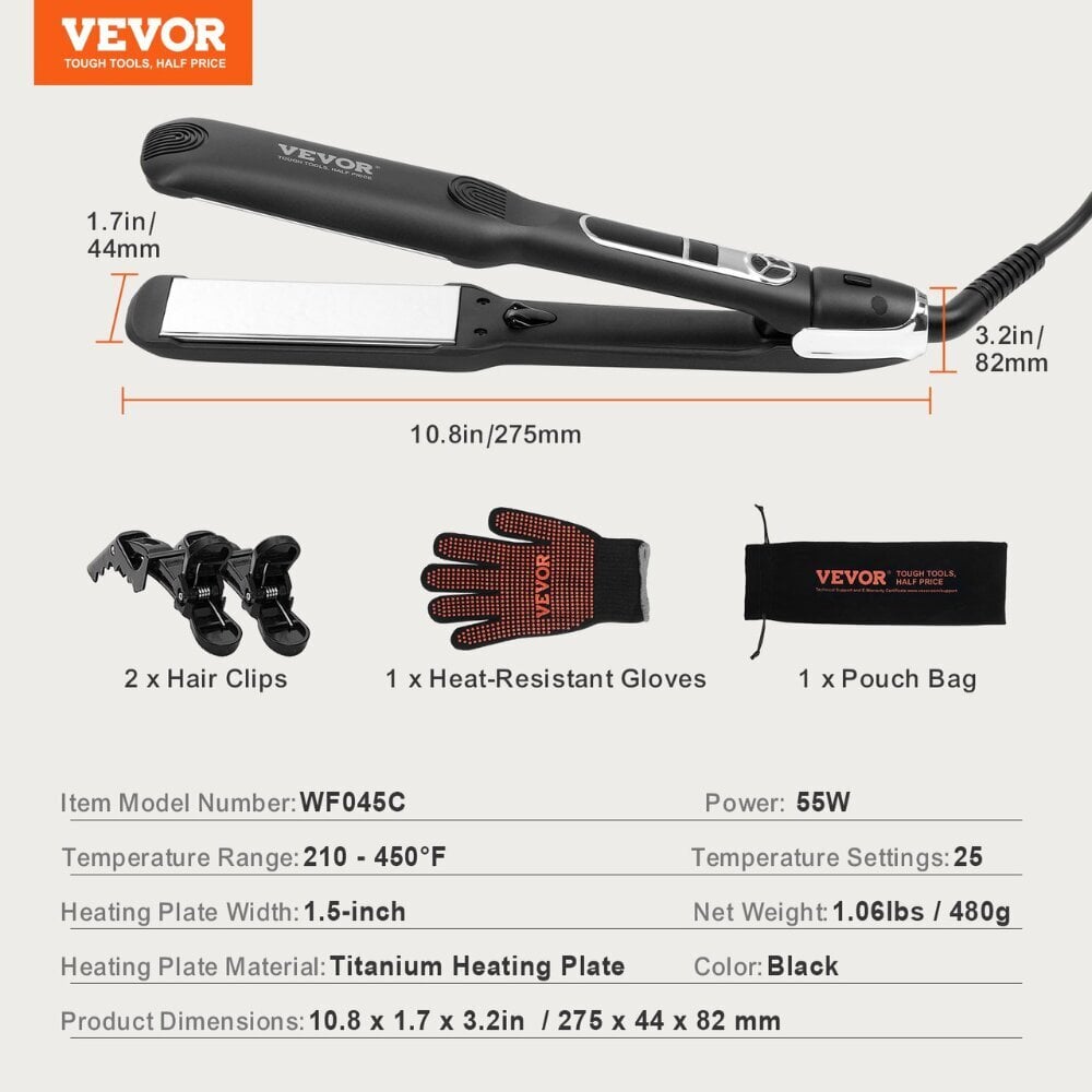 Hiusten suoristin Vevor, 99-232°C hinta ja tiedot | Suoristusraudat ja kihartimet | hobbyhall.fi