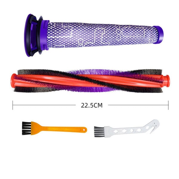 Dyson V6 Animal / DC59 / DC62 / SV03 / SV073 rulla 185 mm 225 mm pääharjatangon esisuodattimen vaihtovaraosa