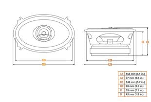 Hertz DCX 460.3, musta hinta ja tiedot | Autokaiuttimet | hobbyhall.fi