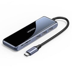 Sovitin UGREEN 80129 CM314 Type-C Sisään HUB HDMI 3USB3.0 SD/TF 4K60Hz för HUAWEI Mate40/P50 Samsung S20 hinta ja tiedot | Adapterit | hobbyhall.fi