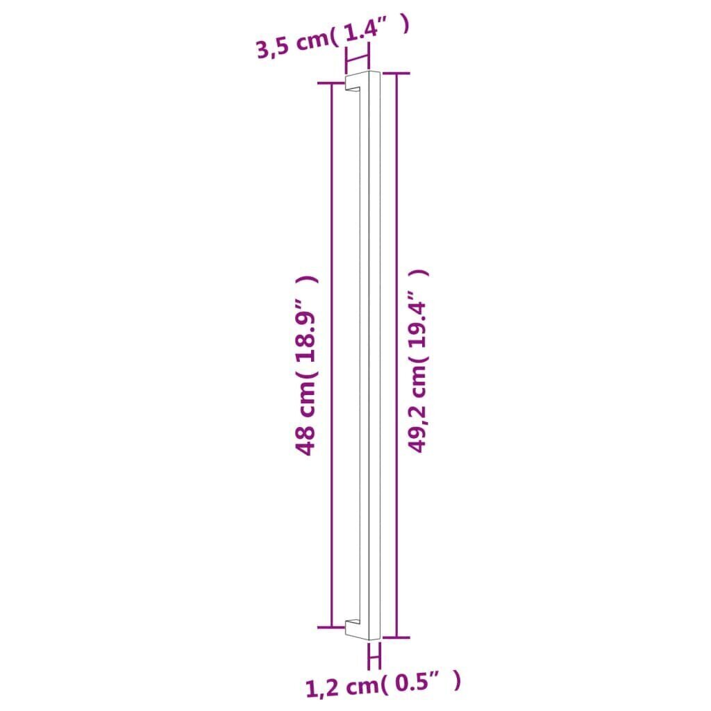 Kaapin kahva, 480 mm, hopea hinta ja tiedot | Kahvat huonekaluihin | hobbyhall.fi