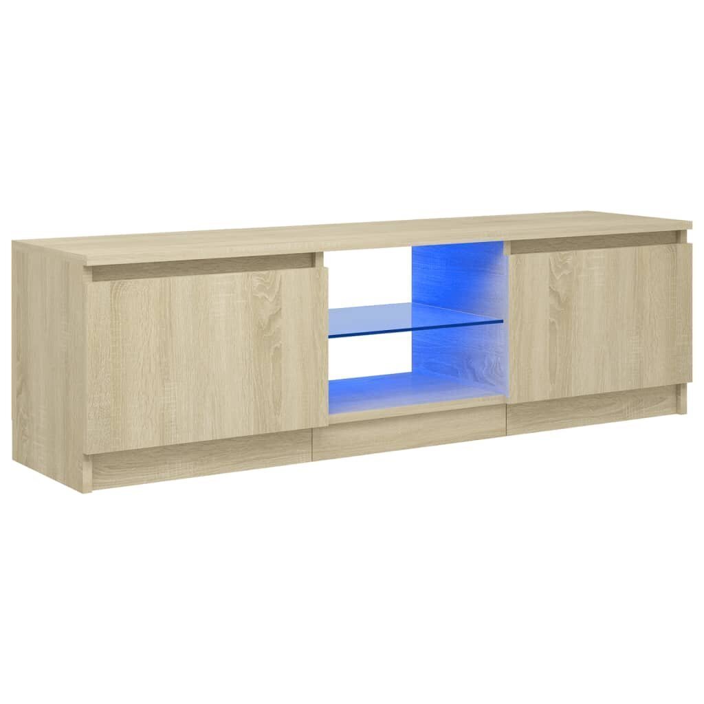 TV-taso LED-valoilla Sonoma-tammi 120x30x35,5 cm hinta ja tiedot | TV-tasot | hobbyhall.fi