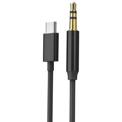 AUX-kaapeli, USB-C - 3,5 mm - 1 m - Musta Musta hinta ja tiedot | Puhelimen lisätarvikkeet | hobbyhall.fi