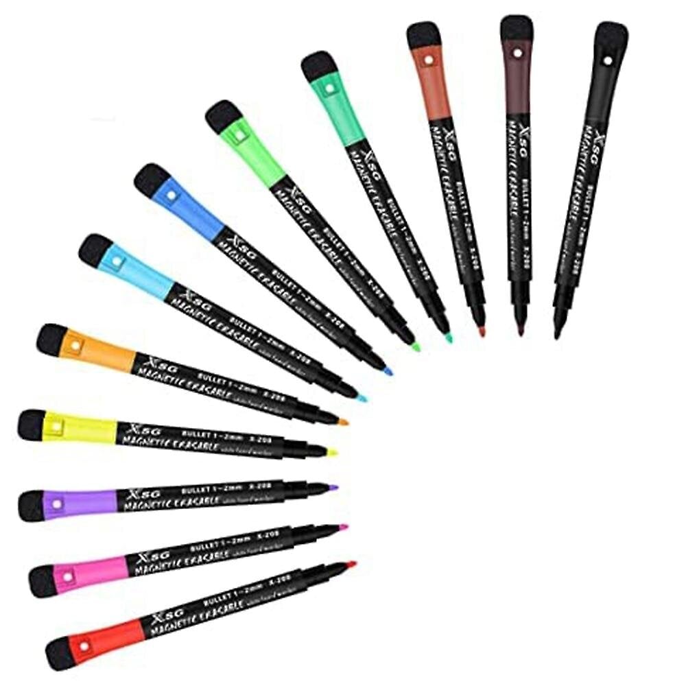 12 kpl Magneettiset valkotaulukynät Eraser Dry Wipe Outline Marker -kynä hinta ja tiedot | Puhelimen lisätarvikkeet | hobbyhall.fi