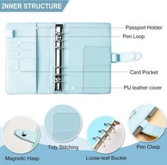 Budget Binder, kassakirjekuoret budjetointia varten, Budget Planner Cash Organizer, A6 Budget Binder vetoketjullisilla kirjekuorilla (sininen ja valkoinen) hinta ja tiedot | Kalenterit ja muistikirjat | hobbyhall.fi