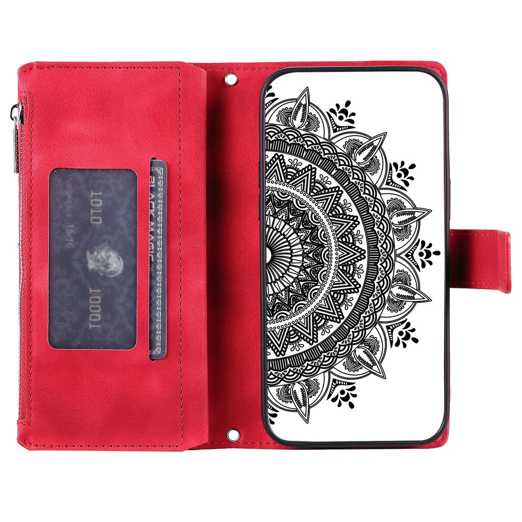 Vetoketjullinen nahkainen Mandala Flower Wallet -puhelinkotelo Xiaomi Redmi Note 13 Pro 4G/ Poco M6 Pro 4G:lle hinta ja tiedot | Puhelimen kuoret ja kotelot | hobbyhall.fi