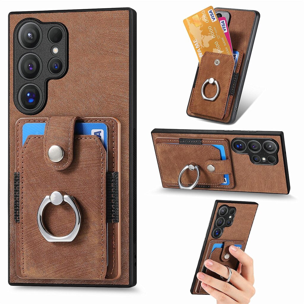 Samsung Galaxy S24 Ultra Phone Cover Slim Fit matkapuhelinkotelolle, jossa korttipidike, rengasjalusta hinta ja tiedot | Puhelimen kuoret ja kotelot | hobbyhall.fi