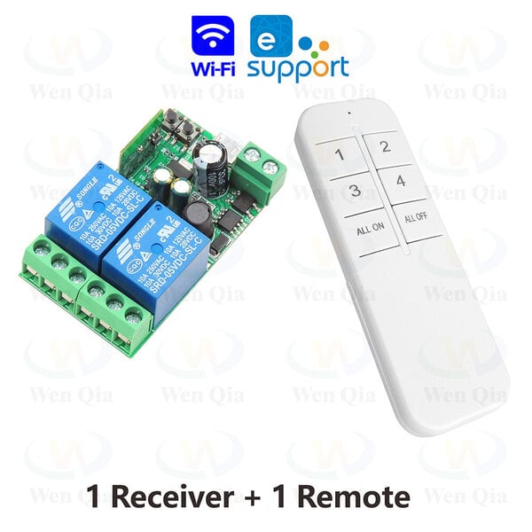 EWelink 2 CH WiFi Smart Switch, 5V 12V 24V 48V rele, ajastinmoduuli, Alexa Google Home Voice Control, kaukosäätimen valolle/moottorille