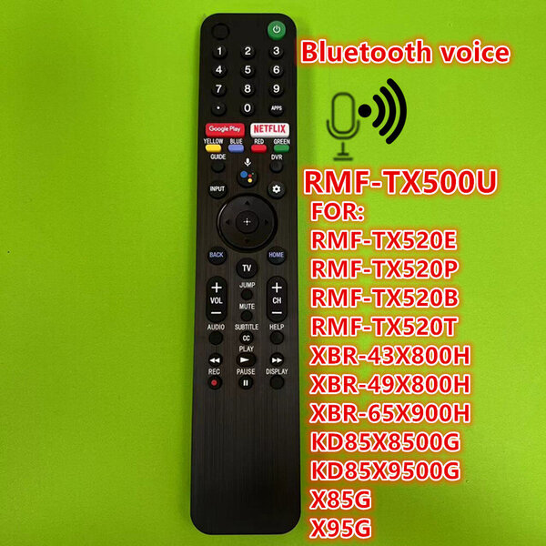 UUSI Voice RMF-TX500U RMFTX600U SONY VOICE TV:n kaukosäätimelle Netflixillä Google Play KD85X8500G KD85X9500G X85G Series X95G Series