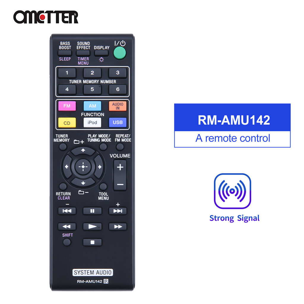 RM-AMU214 RM-AMU142 Sony Mini HiFi -komponenttijärjestelmälle Audio CMT-SBT40D HCD-SBT40D SS-SBT40D CMT-V50IP Uusi kaukosäädin hinta ja tiedot | TV-lisätarvikkeet | hobbyhall.fi