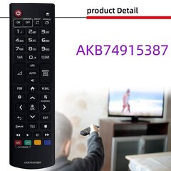 Akb74915387 Vaihda kaukosäädin LG TV:n kaukosäätimeen hinta ja tiedot | TV-lisätarvikkeet | hobbyhall.fi