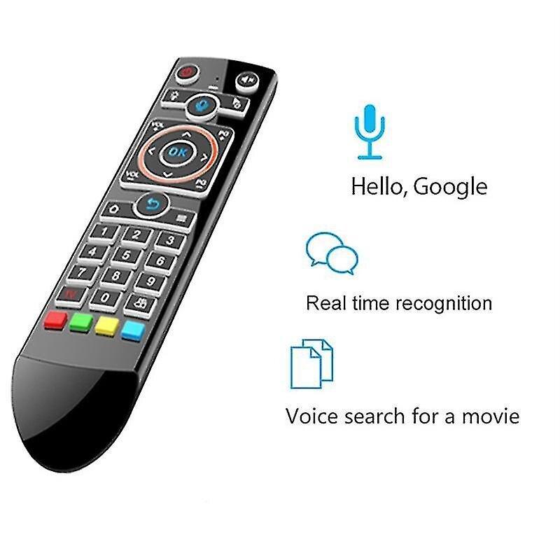 Q2 Smart TV -taustavalo Langaton Air Mouse Ir Learning 2,4GHz Rf Smart Voice Kaukosäädin Tietokone-TV Box, taustavalaistu hinta ja tiedot | TV-lisätarvikkeet | hobbyhall.fi