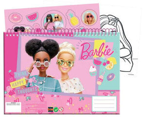 Barbie Happy Thoughts A/4 spiral sketchbook 40 arkkia ja tarroja hinta ja tiedot | Toimistotarvikkeet | hobbyhall.fi