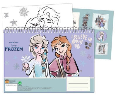 Disney Frozen Adventure A/4 spiral sketchbook 40 arkkia ja tarroja