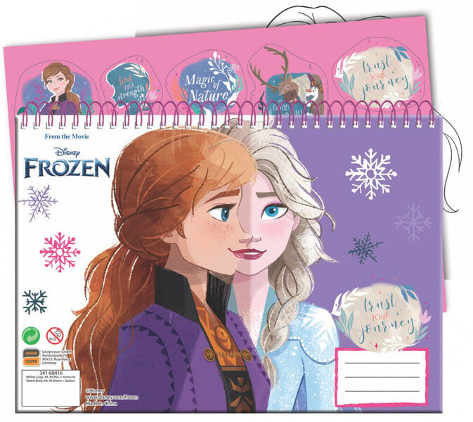 Disney Frozen Together A/4 spiral sketchbook 40 arkkia ja tarroja