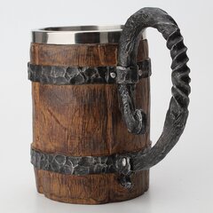 Viking Wood Style -olutmuki, kaksiseinäinen juomamuki, metallieristetty hinta ja tiedot | Lasit, mukit ja kannut | hobbyhall.fi