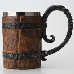 Viking Wood Style -olutmuki, kaksiseinäinen juomamuki, metallieristetty hinta ja tiedot | Lasit, mukit ja kannut | hobbyhall.fi