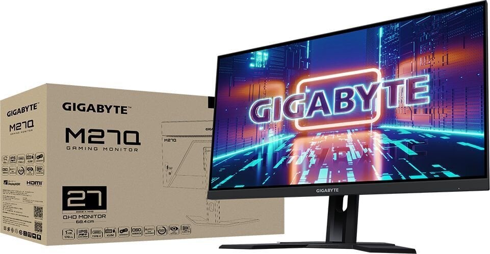 Gigabyte 27 WQHD 170Hz pelinäyttö M27Q-EK hinta ja tiedot | Näytöt | hobbyhall.fi