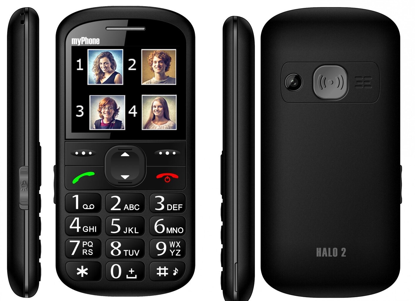 myPhone Halo 2 senioripuhelin, musta hinta ja tiedot | Matkapuhelimet | hobbyhall.fi