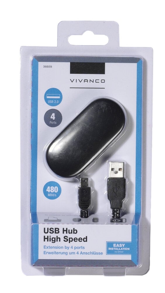 Sovitin VIVANCO USB A HUB, 4x USB A hinta ja tiedot | Adapterit | hobbyhall.fi