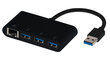 Sovitin VIVANCO USB A network adapter + HUB, 3x USB A, RJ 45 hinta ja tiedot | Adapterit | hobbyhall.fi