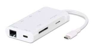 Sovitin VIVANCO USB C - SD / Micro SD / USB C / 2x USB A / HDMI / RJ45, 0.1 m hinta ja tiedot | Adapterit | hobbyhall.fi