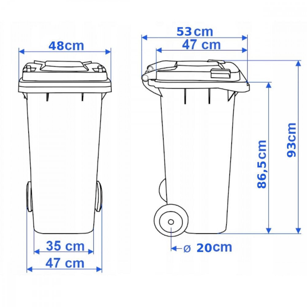 Roskasäiliö 120 L, musta hinta ja tiedot | Kompostorit ja jäteastiat | hobbyhall.fi