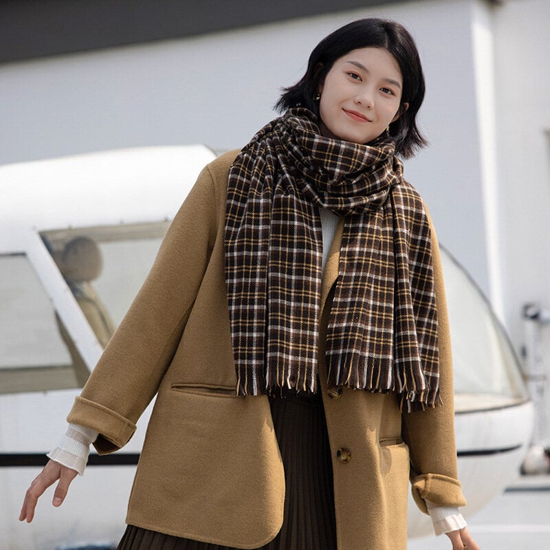 Ruudullinen Huivi Japanilainen Ja Korealaistyylinen Sweet Cashmere Scarf Naisten Keskipitkä Huivi hinta ja tiedot | Naisten huivit | hobbyhall.fi