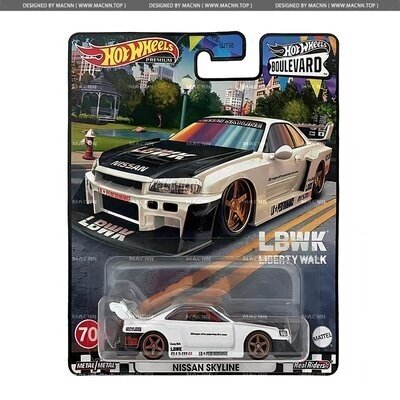 Alkuperäiset pyörät Premium Car Boulevard Diecast 1/64 Vehicles Super Silhouette Nissan Skyline Subaru Kid Boy Lelut lapsille