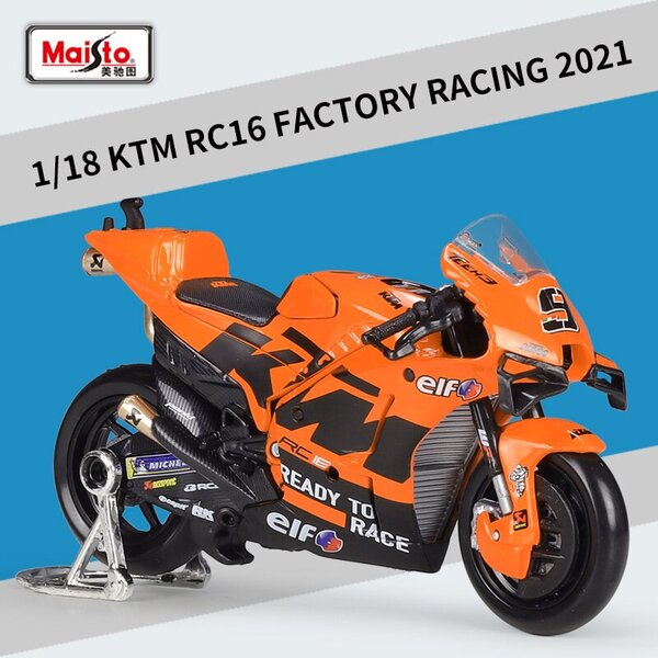 Maisto 1:18 KTM RC16 Factory Racing MOTO GP metalliseosmoottoripyörämalli Diecast Metal Toy Track Kilpamoottoripyörämalli Lasten lahjat