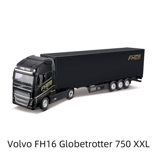 Bburago 1:43 Volvo FH16 Globetrotter 750 XX Perävaunu Raskas Traktori Kuorma-auto Musta Die Cast Keräily Harrastukset Moottoripyörä malli Lelut