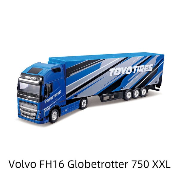 Bburago 1:43 Volvo FH16 Globetrotter 750 XX Perävaunu Raskas Traktori Kuorma-auto Musta Die Cast Keräily Harrastukset Moottoripyörä malli Lelut