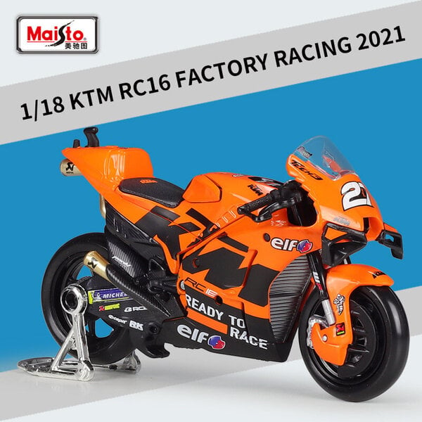 Maisto 1:18 2023 Red Bull KTM MOTO GP RC16 FACTORY RACING metalliseos metalli moottoripyörä lasten kokoelma