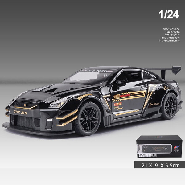 1:32 Nissan GTR R35 Kilpa-automalli Vaaka Lapset Lapset Lelut Auto 1/24 Diecast & Leluajoneuvot Ääni ja valo Pojille Auto Lahja