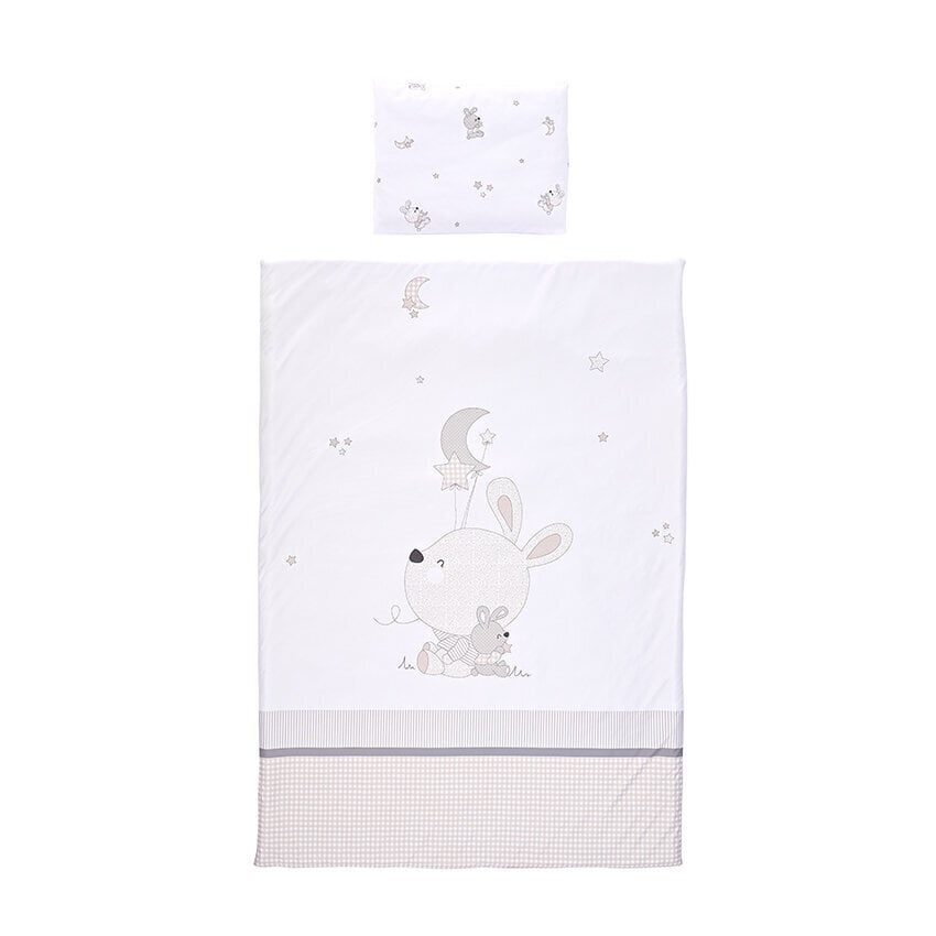 Vauvan vuodevaatesetti Lorelli Little Rabbits Grey, 95x140 cm, 3 osaa hinta ja tiedot | Vuodevaatteet lapsille | hobbyhall.fi