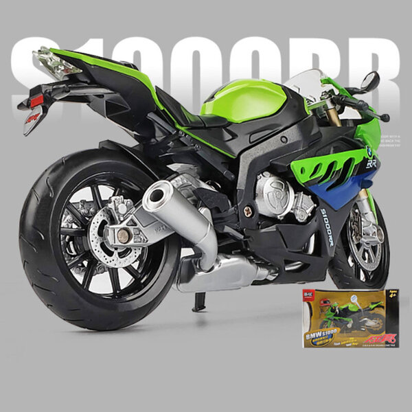 1/12 Kawasaki Ninja H2R S1000RR Racing maastohiihtomoottoripyörämalli metallilelu Street-moottoripyörämallikokoelma lasten lahja