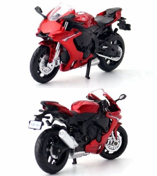 1/18 Yamaha YZF-R1 metalliseos valettu moottoripyörä malli leluajoneuvo kokoelma auto polkupyörä iskunvaimennin Off Road Autopyörä lelut auto