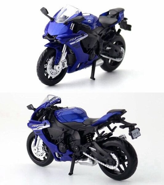 1/18 Yamaha YZF-R1 metalliseos valettu moottoripyörä malli leluajoneuvo kokoelma auto polkupyörä iskunvaimennin Off Road Autopyörä lelut auto