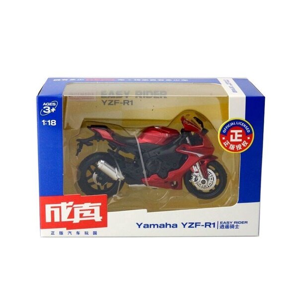 1/18 Yamaha YZF-R1 metalliseos valettu moottoripyörä malli leluajoneuvo kokoelma auto polkupyörä iskunvaimennin Off Road Autopyörä lelut auto