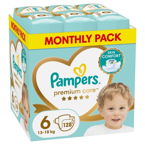 Vaipat Pampers Premium Care Tape 6 (13-18 kg), 128 kpl